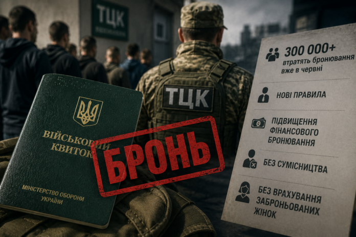 Зміни в бронюванні військовозобов'язаних: понад 300 тисяч втратять захист у червні